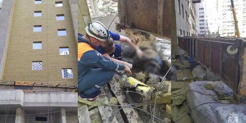 На стройке в Уфе в результате падения фасадного подъемника с высоты пятого этажа погибли трое рабочих
