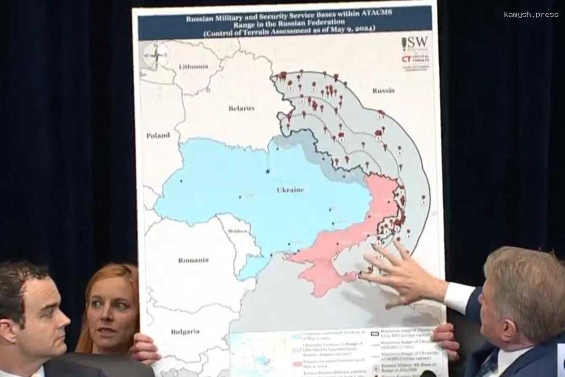 В Конгрессе показали карту России с зоной ударов ракетами США