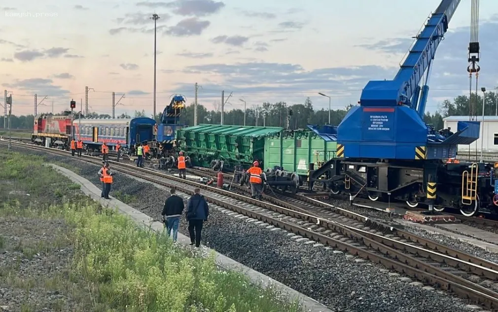 Грузовые вагоны с углем сошли с рельсов в Ленинградской области