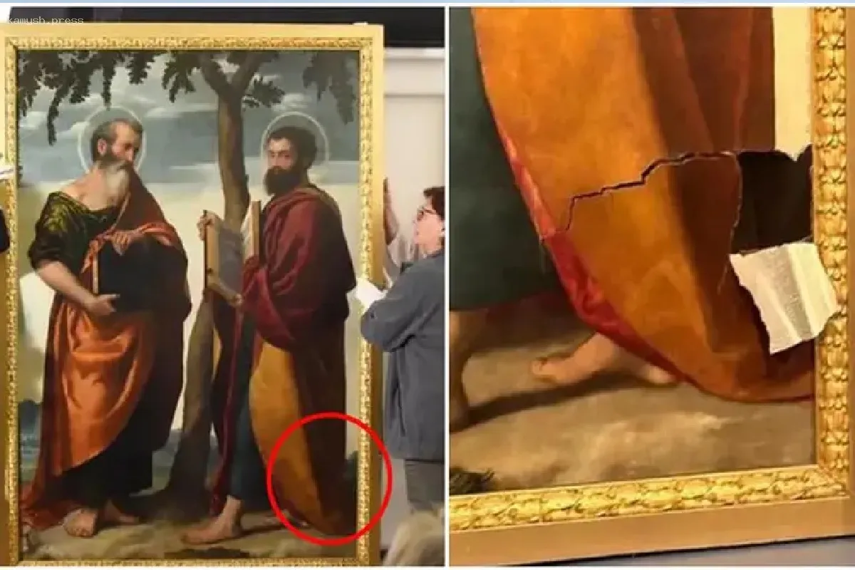 В музее Италии женщина порвала картину эпохи Возрождения