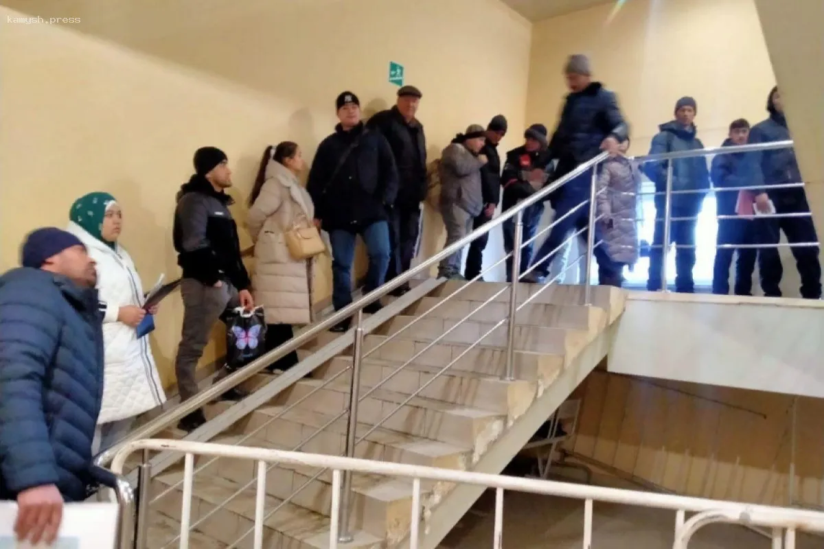 Мигранты в Новосибирске выстраиваются в очередь для оформления документов