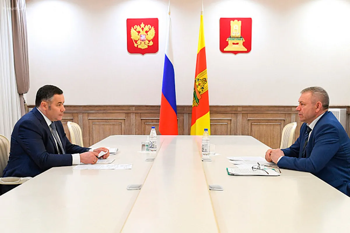 Губернатор Руденя провел встречу с главой Калязина по важным проектам округа