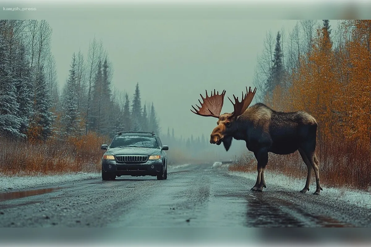 В Омском регионе в результате ДТП погибли два лося